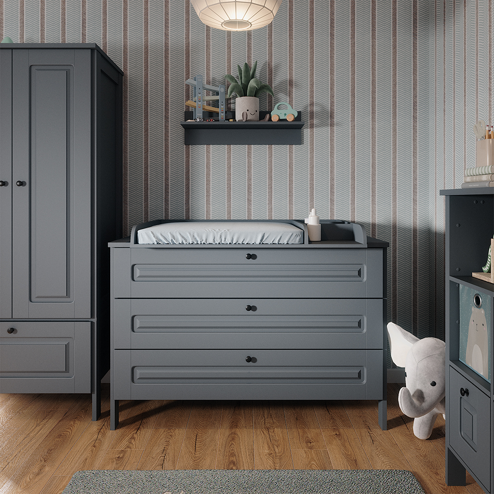Image of Vitalispa Fasciatoio Grigio 133 x 98.4 cm con 3 cassetti
