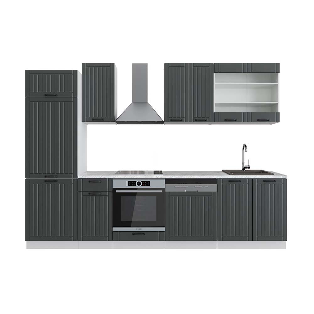 Image of Vicco Cucina componibile Antracite casa di campagna/bianco 300 cm , PL Marmo