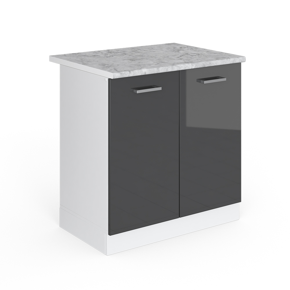 Vicco Mobile lavello cucina Antracite lucido 80 cm , PL Marmo