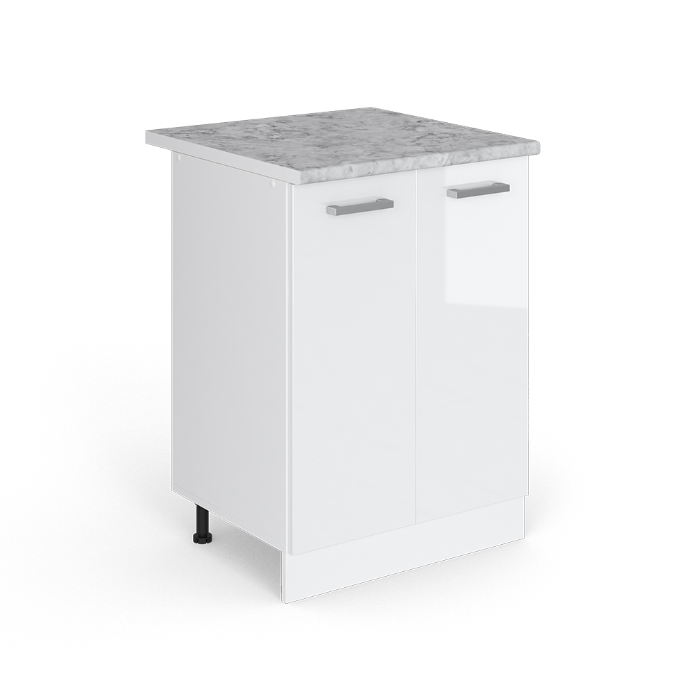 Vicco Mobiletto base cucina Bianco lucido 60 cm , PL Marmo