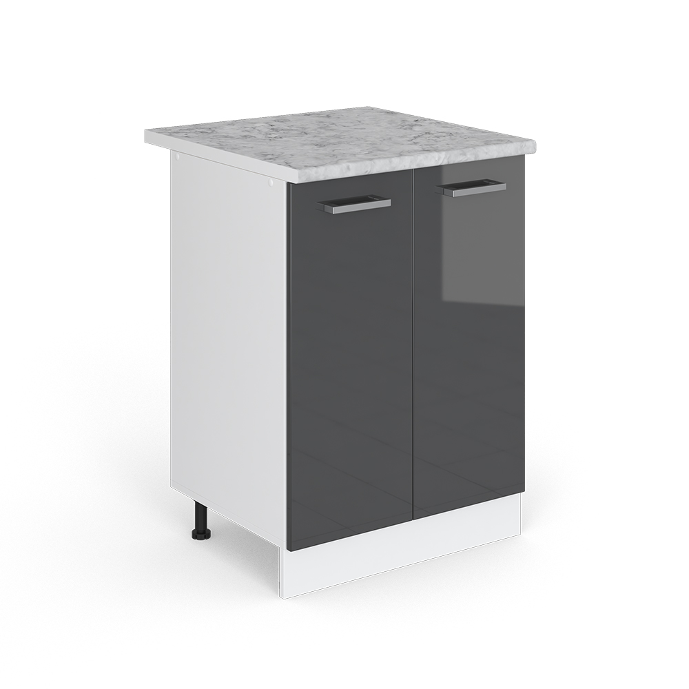 Vicco Mobiletto base cucina Antracite lucido 60 cm , PL Marmo