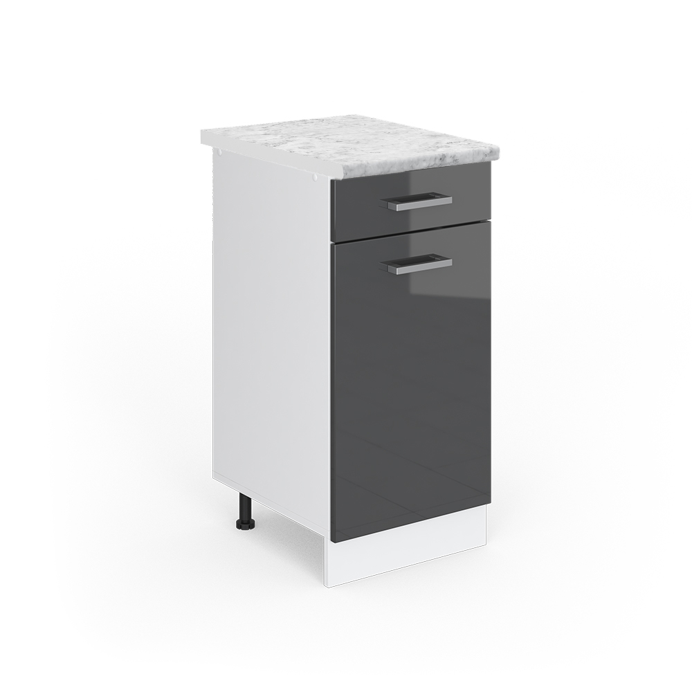 Vicco Mobiletto base per cucina Antracite lucido 40 cm , PL Marmo