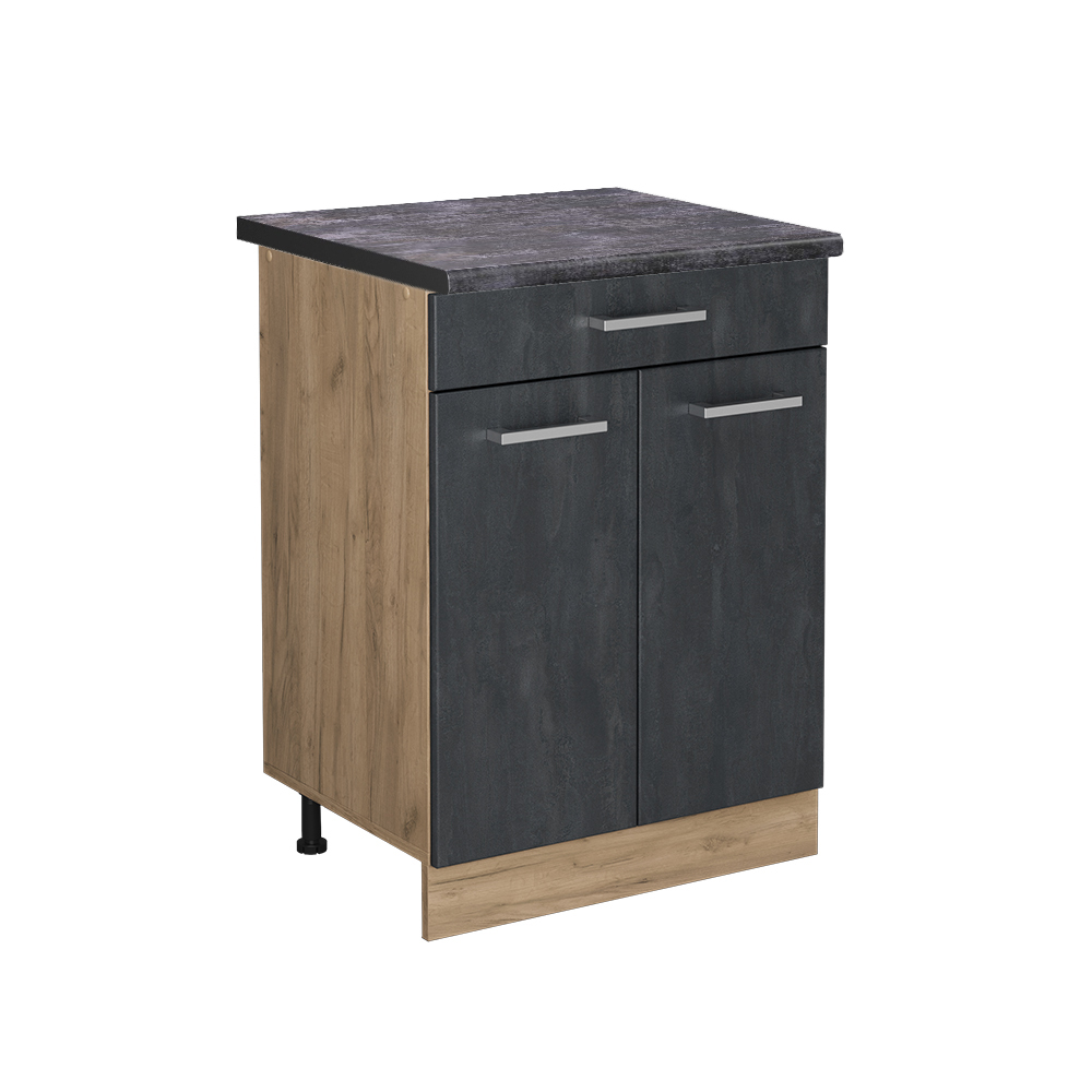 Image of Vicco Mobiletto base per cucina Calcestruzzo nero 60 cm PL Antracite cod009
