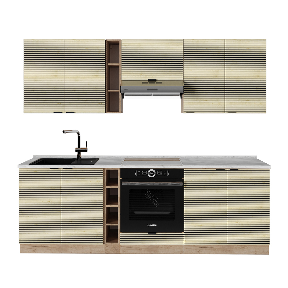 Image of Vicco Cucina componibile Pannello in rovere/rovere orokraft 235 cm , PL Marmo
