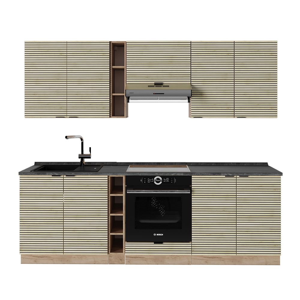 Image of Vicco Cucina componibile Pannello in rovere/rovere orokraft 235 cm , PL Antracite