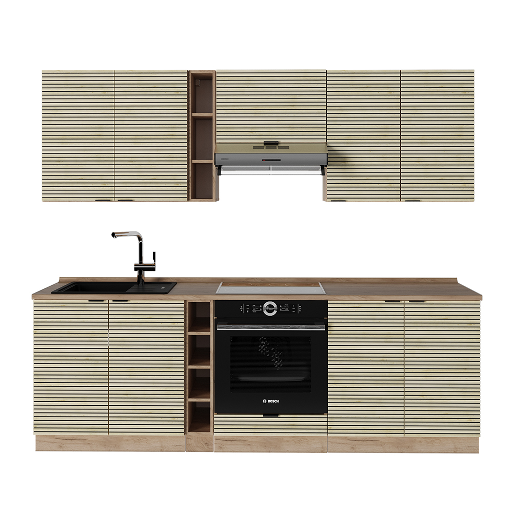 Image of Vicco Cucina componibile Pannello in rovere/rovere orokraft 235 cm , PL Rovere