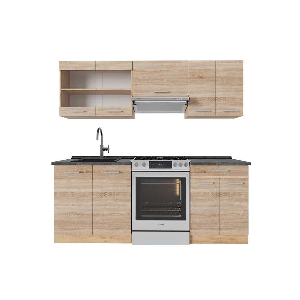 Image of Vicco Cucina componibile Rovere Sonoma/orokraft 200 cm , PL Antracite