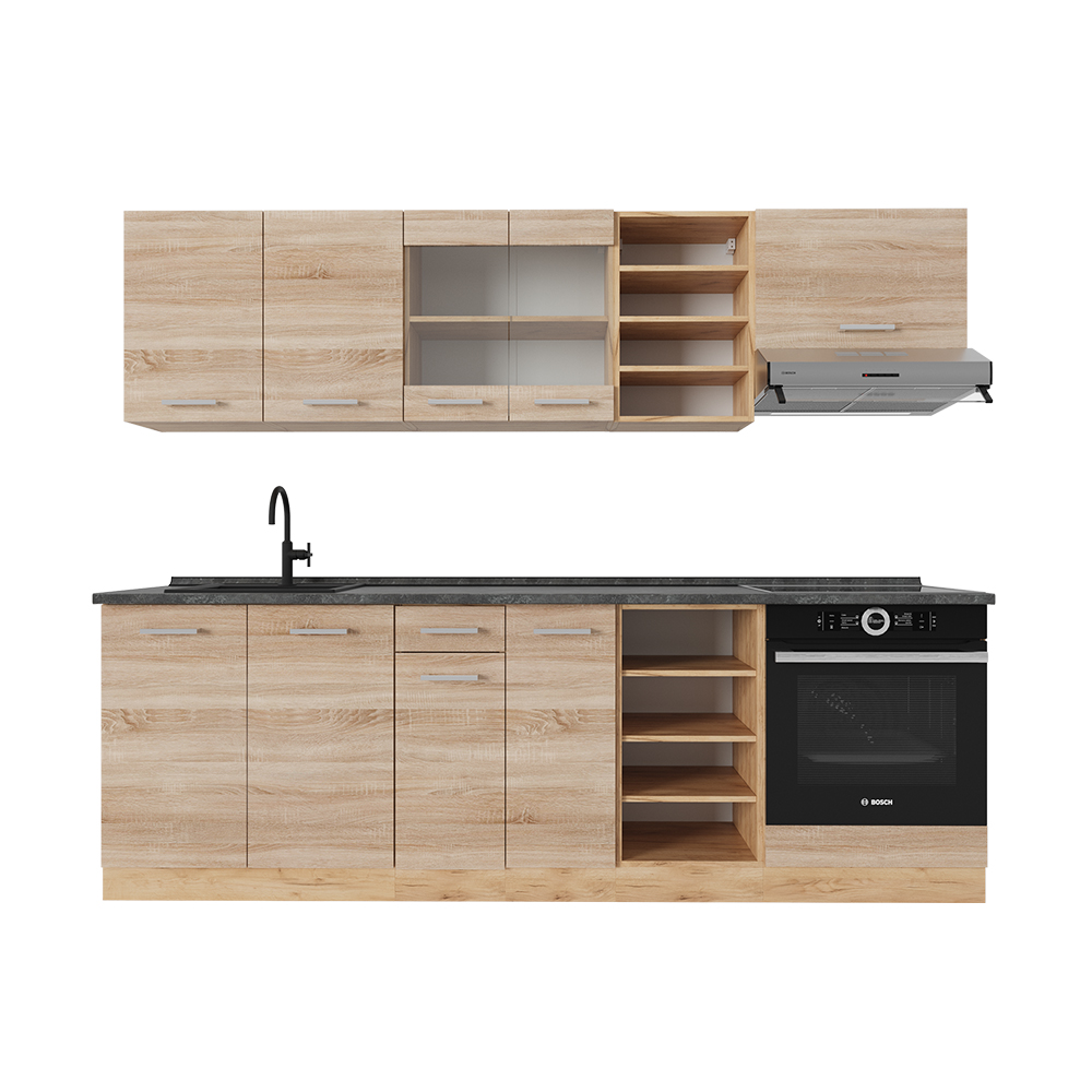 Image of Vicco Cucina componibile Rovere Sonoma/orokraft 240 cm , PL Antracite