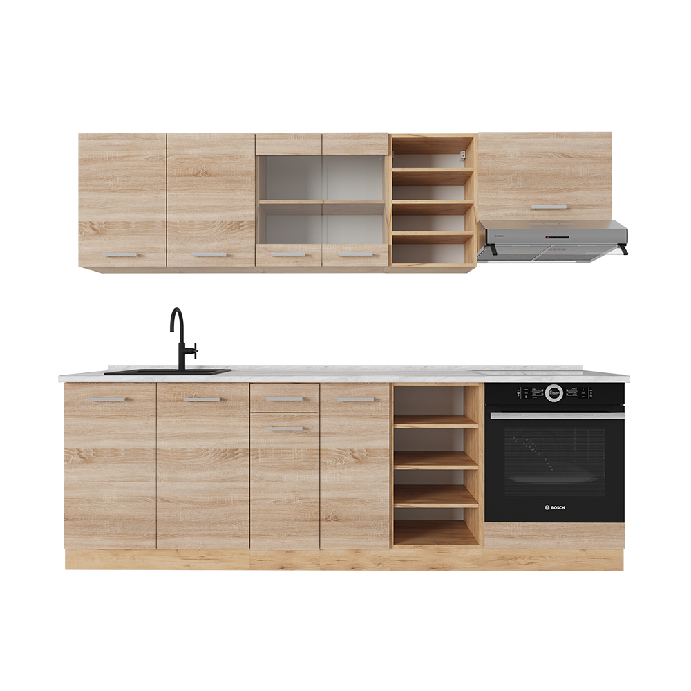 Image of Vicco Cucina componibile Rovere Sonoma/orokraft 240 cm , PL Marmo