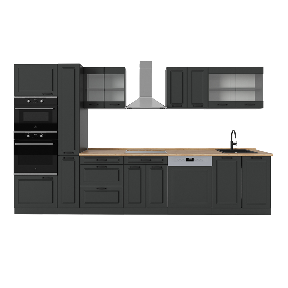 Image of Vicco Cucina componibile Casa di campagna antracite/antracite 350 cm senza piano di lavoro