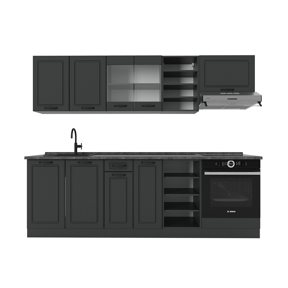 Image of Vicco Cucina componibile Casa di campagna antracite/antracite 240 cm , PL Antracite
