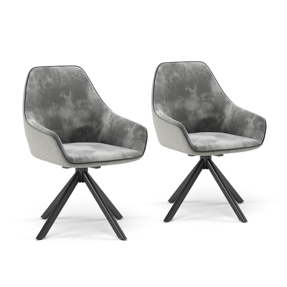 Vicco Lounge chair Grigio Set di 2