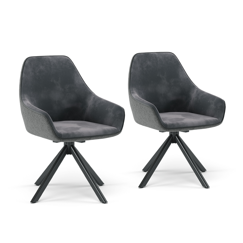 Vicco Lounge chair Antracite Set di 2