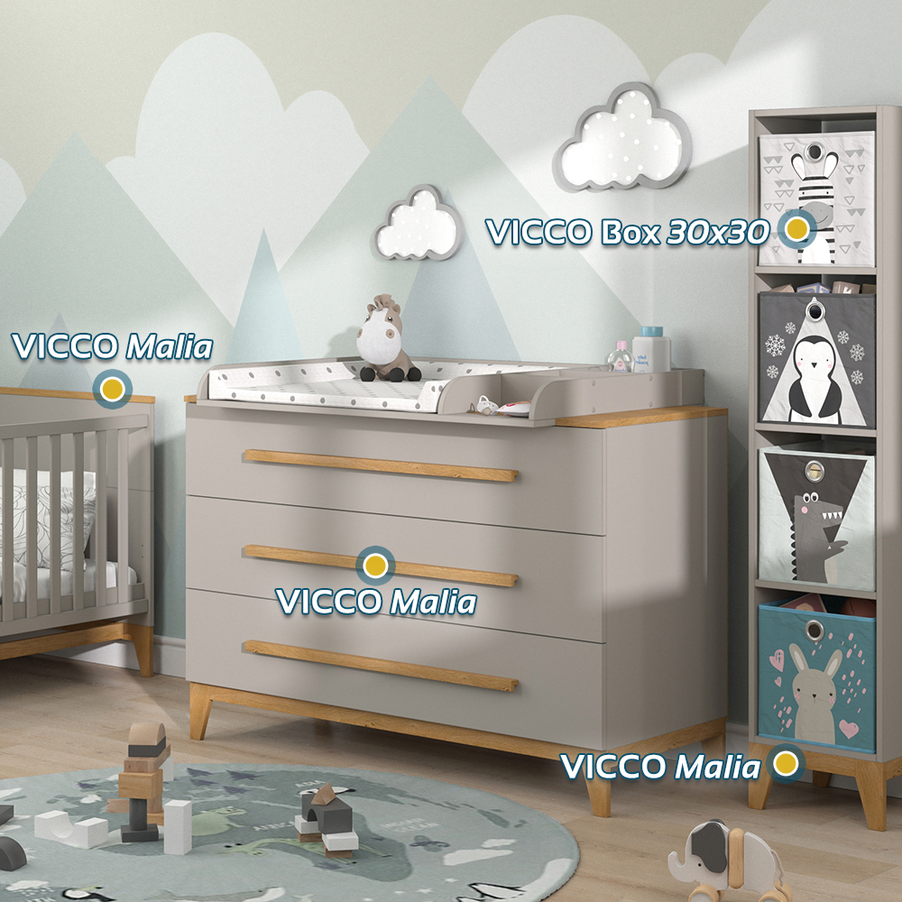 Image of Vitalispa Fasciatoio Quercia cashmere 133 x 98 cm XL con 3 cassetti