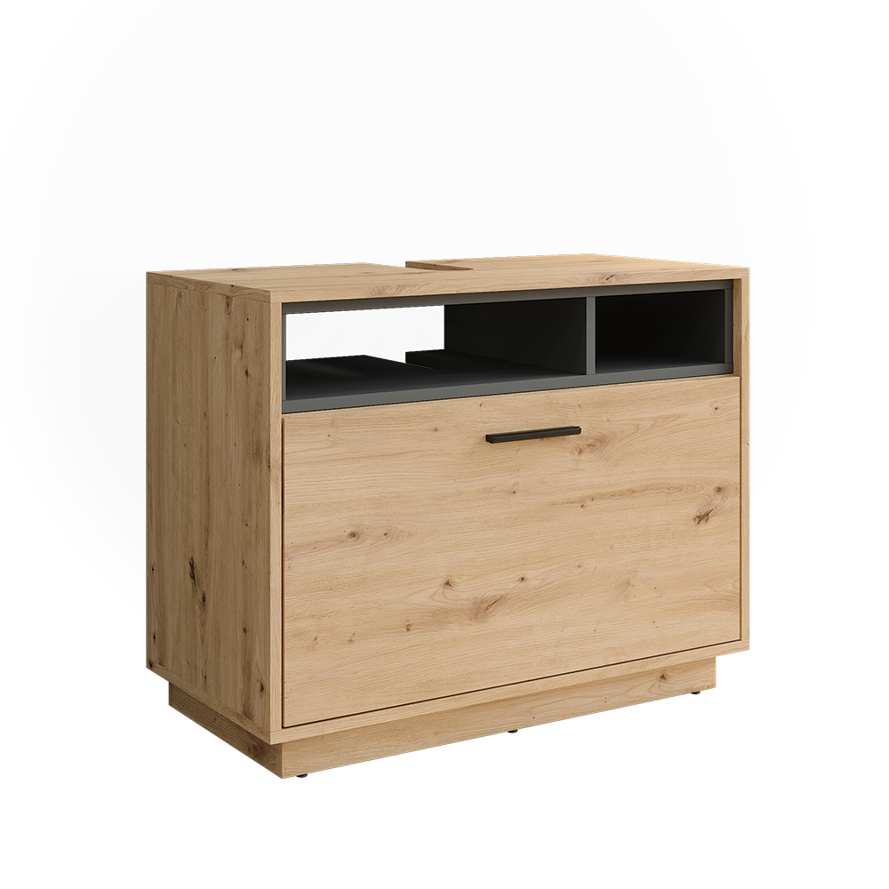 Vicco Mobiletto per lavabo Rovere artigianale/antracite 100 x 84.5 cm con cassetto
