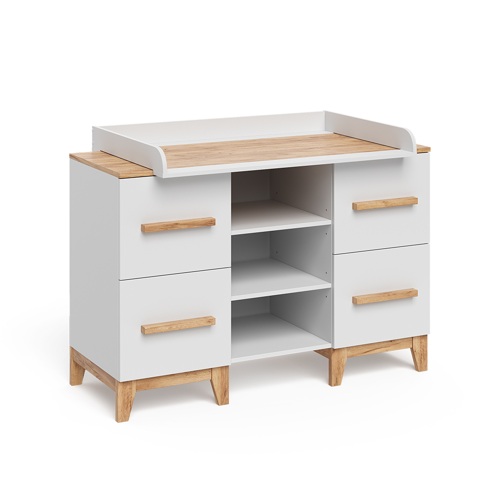 Verschoontafel in Wit/Kunstnijverheid on white background