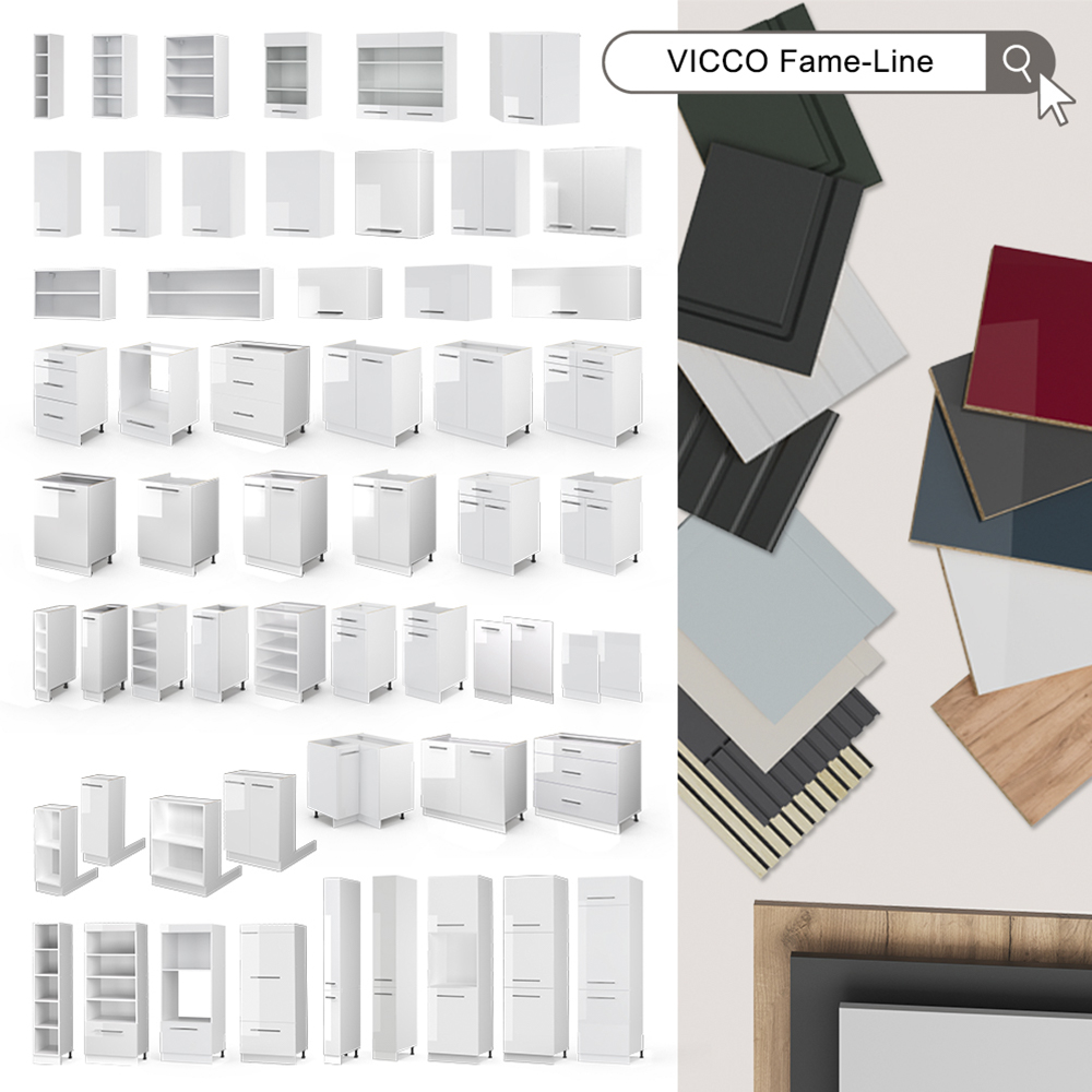 Küchenunterschrank Fame-Line Bordeaux Hochglanz 40 cm ohne Arbeitsplatte livinity®