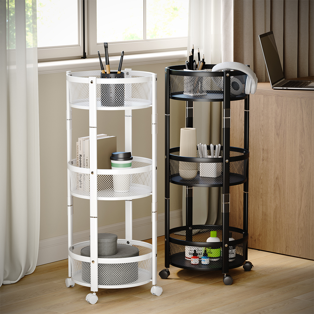 Carrello Falto Bianco 37.5 x 88 cm con 3 pratici cestini Vicco